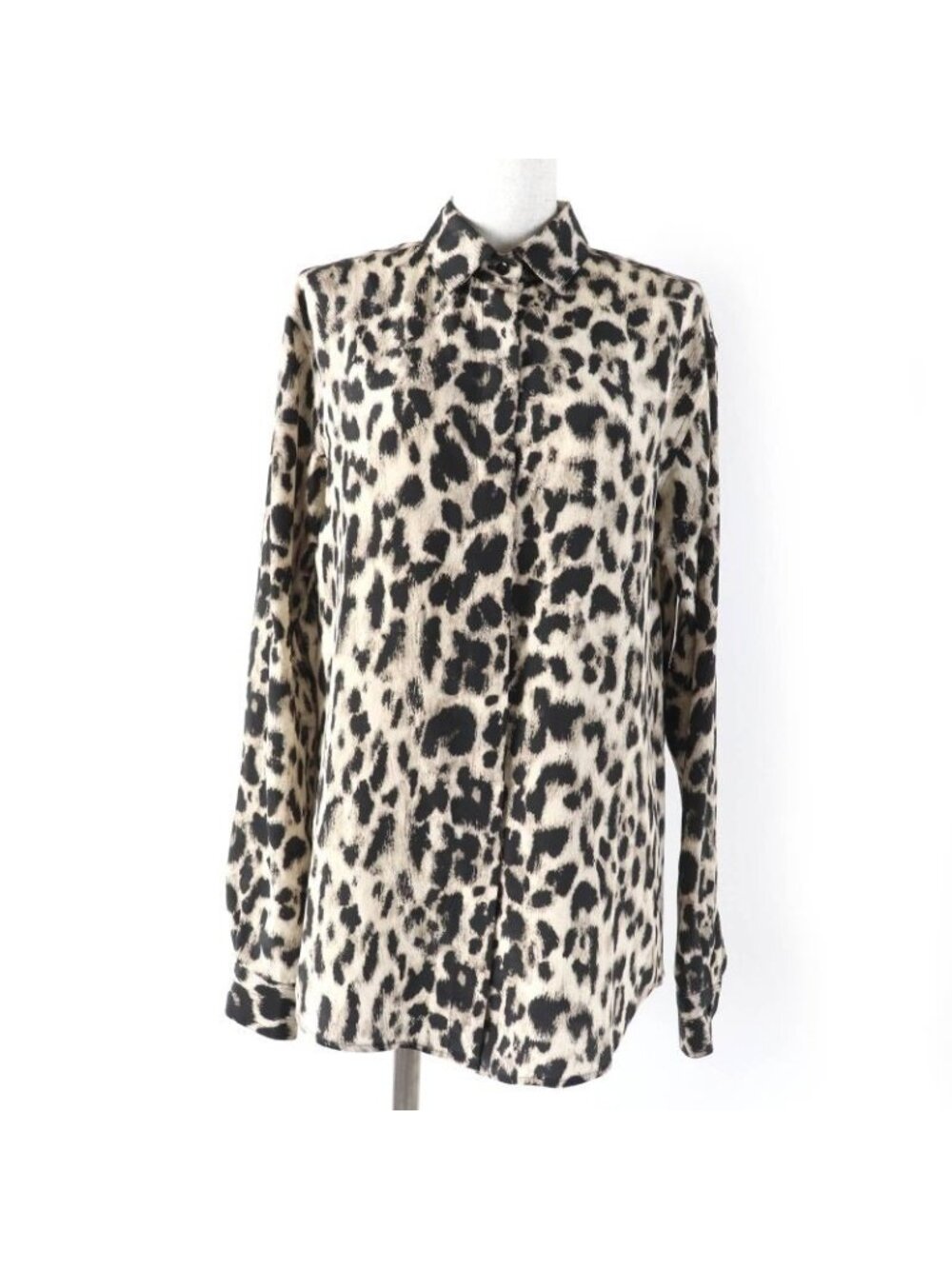 Saint Laurent Paris 100% Silk Leopard Print Long-sleeved Shirt - Picture 2 of 10